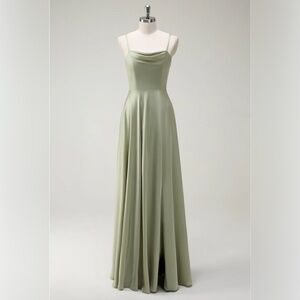 Elegant Strapless Green Dress